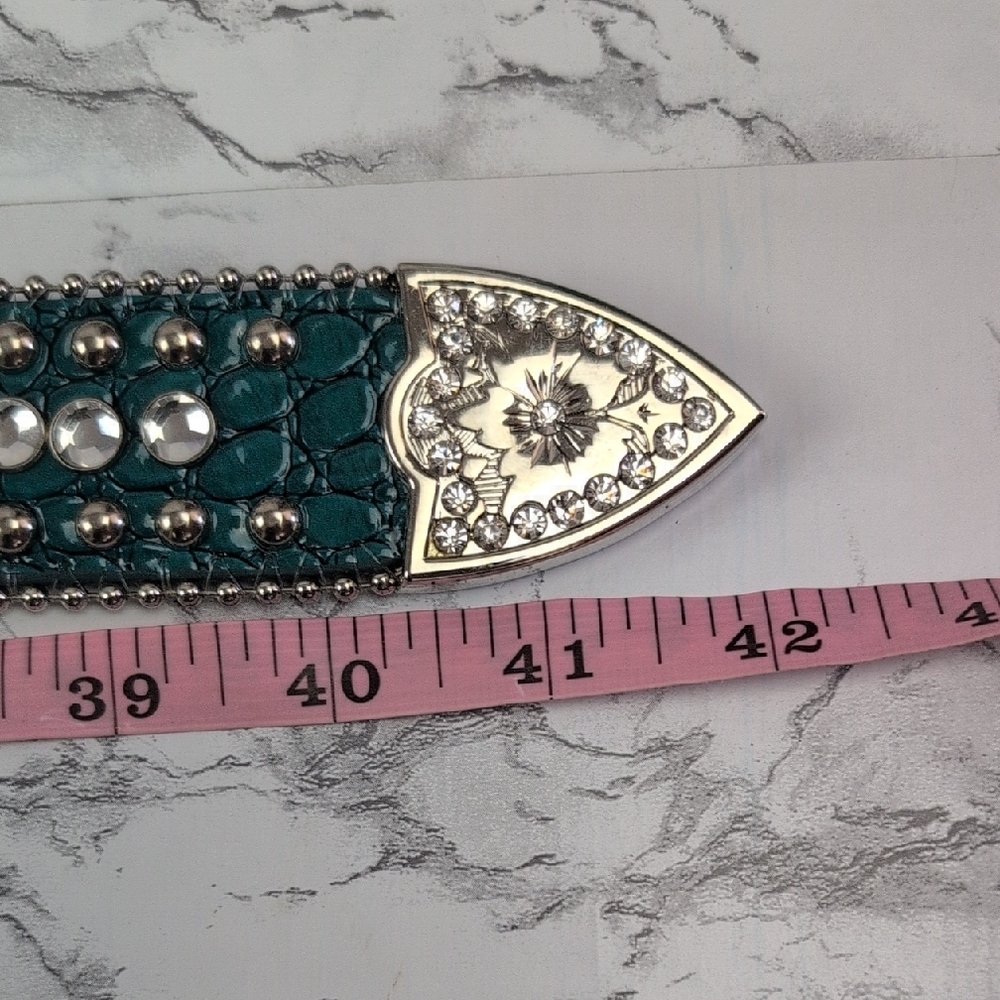 Chic Turquoise and Silver Embellished Belt - Picture 8 of 8